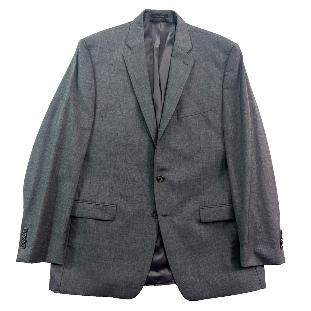 Ralph Lauren 46L Charcoal‎ Sharkskin Blazer Jacket Sport Suit Coat Wool Classic